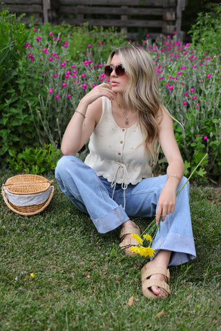 Meadow Tie-Waist Eyelet Tank