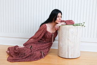 Bernadette Corset Style Lace Long Sleeve Maxi Dress