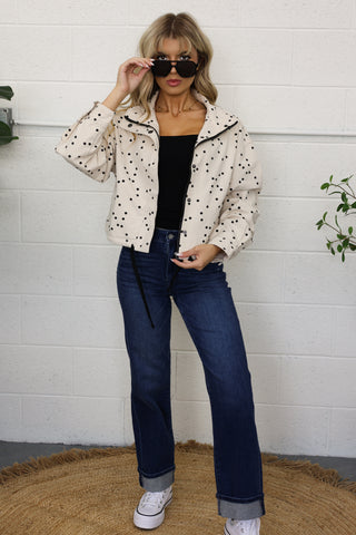 Dotty Days Polka Dot Utility Jacket
