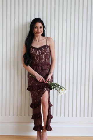 Nova Corset Lace Dress w/ Slit