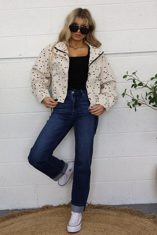 Dotty Days Polka Dot Utility Jacket