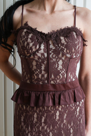 Nova Corset Lace Dress w/ Slit