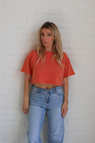 Sunset Spark Crop Tee