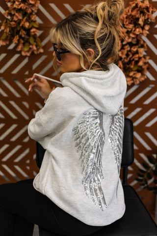 Angel Wings Sequin Hoodie