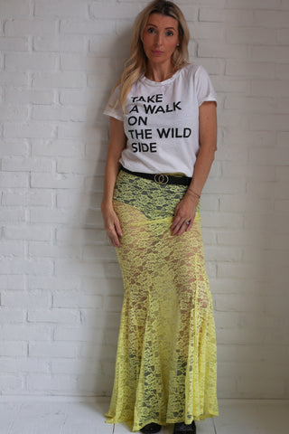 Lemon Lace Maxi Skirt