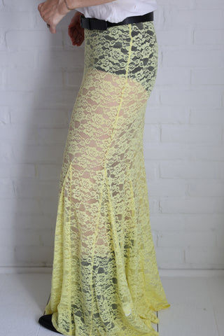 Lemon Lace Maxi Skirt