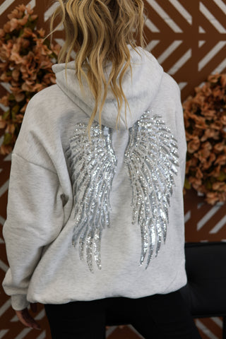 Angel Wings Sequin Hoodie