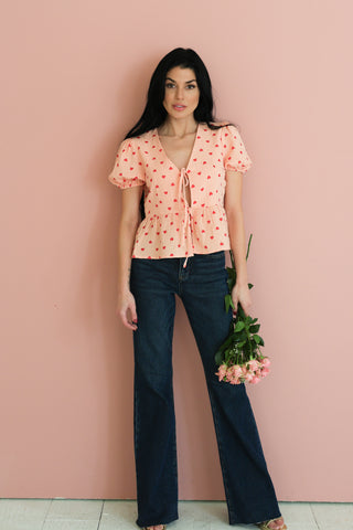 Cupids Charm Linen Peplum Top