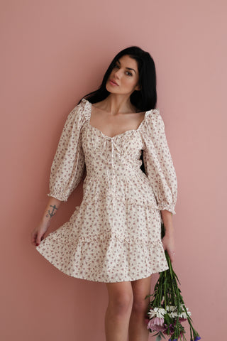 Elsa Rose print Mini Dress