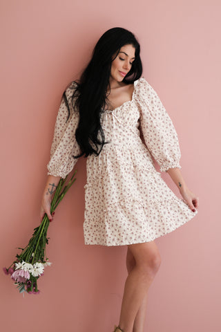 Elsa Rose print Mini Dress