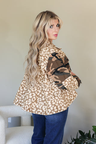 Wildflower Camo Button Up Jacket