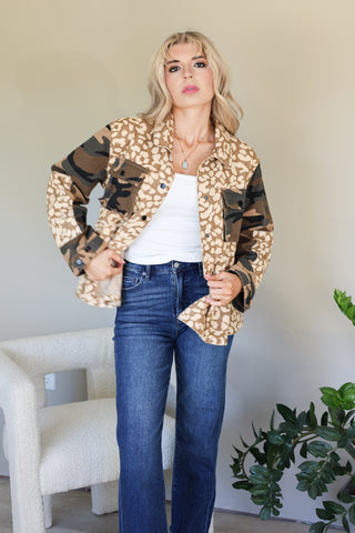 Wildflower Camo Button Up Jacket