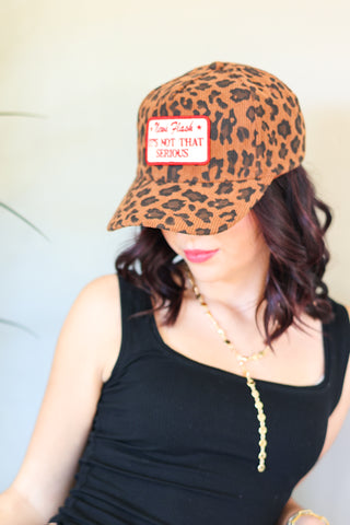 News Flash It’s Not That Serious Leopard Corduroy Patch Hat