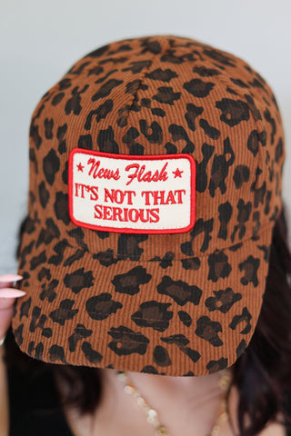 News Flash It’s Not That Serious Leopard Corduroy Patch Hat