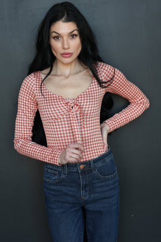 Strawberry Fields Gingham Bodysuit