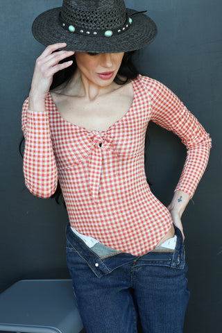 Strawberry Fields Gingham Bodysuit