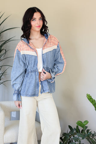 Cottage Lace Trim Denim Jacket