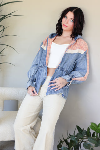 Cottage Lace Trim Denim Jacket
