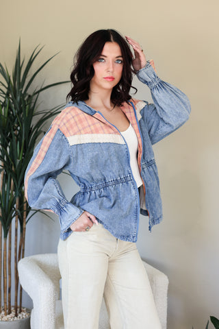 Cottage Lace Trim Denim Jacket