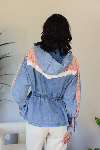 Cottage Lace Trim Denim Jacket