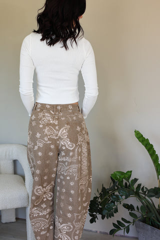 Paisley Wide-Leg Jeans — Vintage Wash, Relaxed Fit