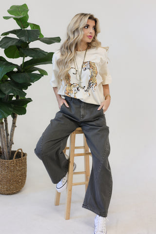 Fighting Tigers Graphic Boxy Crop Top