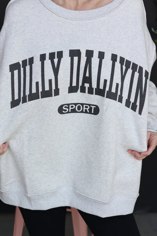 Dilly Dallyin Reversible Oversized Sweatshirt