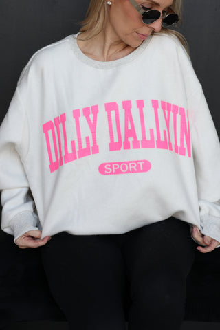 Dilly Dallyin Reversible Oversized Sweatshirt