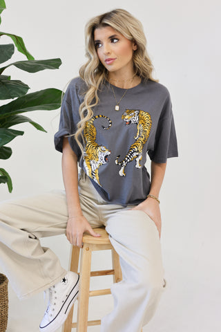 Fighting Tigers Graphic Boxy Crop Top