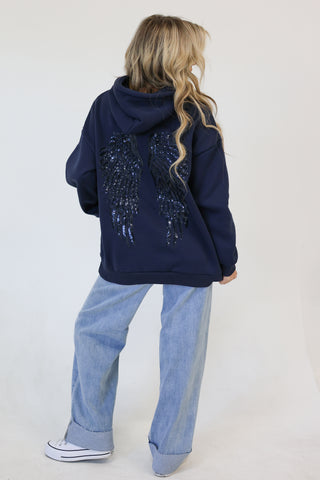 Angel Wings Sequin Hoodie