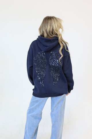 Angel Wings Sequin Hoodie