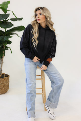Stay Golden Dip Dye Crop Hoodie