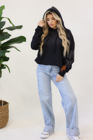 Stay Golden Dip Dye Crop Hoodie