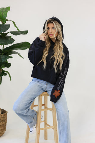 Stay Golden Dip Dye Crop Hoodie