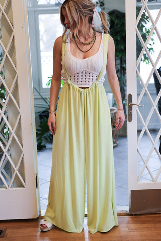 Put The Lime and The Coconut Suspender Pants ~ Lime