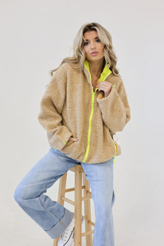 Cozy pop fleece jacket