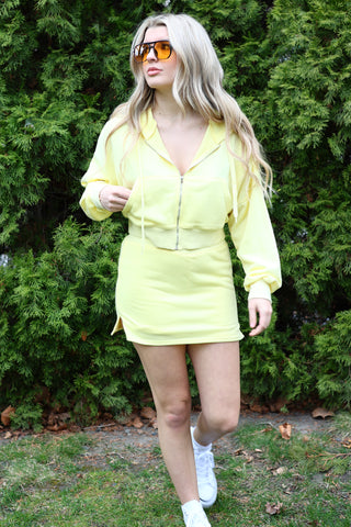 Sunshine Mid Rise Mini Skort~ Lemon