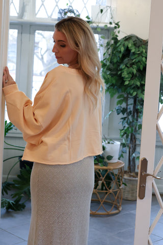 Sable Crop Sweatshirt ~ Peach