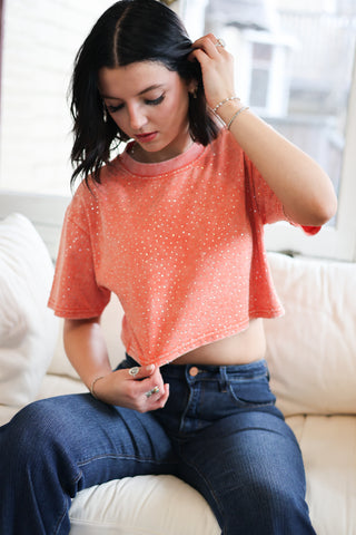 Sunset Spark Crop Tee