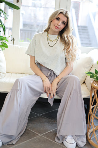 Modern Muse Shoulder Padded Crew Neck Top