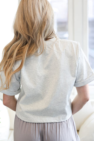 Modern Muse Shoulder Padded Crew Neck Top