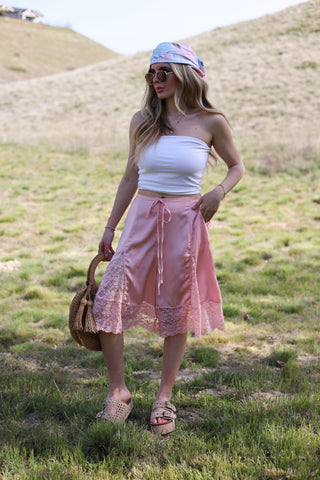 Rosette Lace Trim Culottes