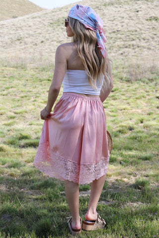 Rosette Lace Trim Culottes