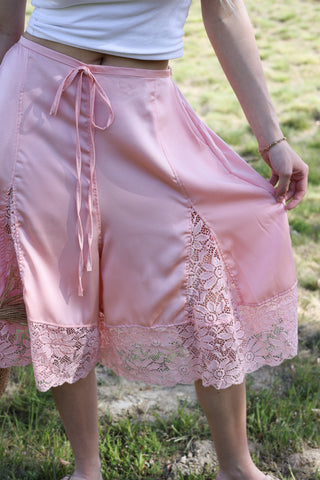 Rosette Lace Trim Culottes