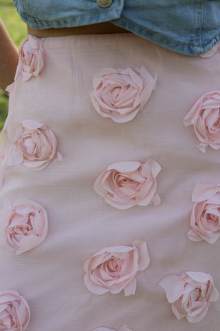 Blush Petal Midi Skirt
