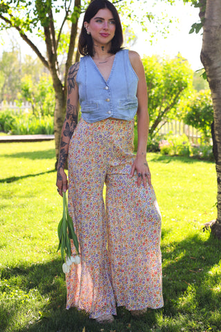 Floral Wide Leg Palazzo Pants