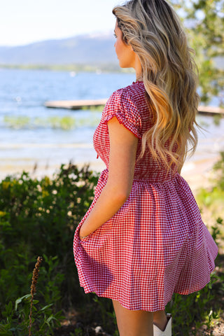 Make Nice Cotton Gingham Romper