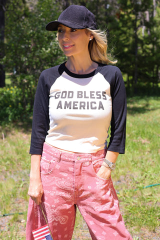 God Bless America Baseball Tee