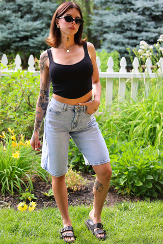 Jade High Waist Denim Jorts