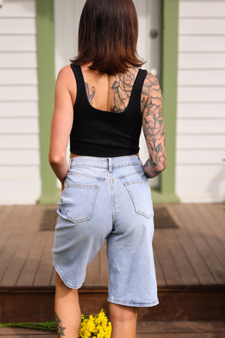 Jade High Waist Denim Jorts